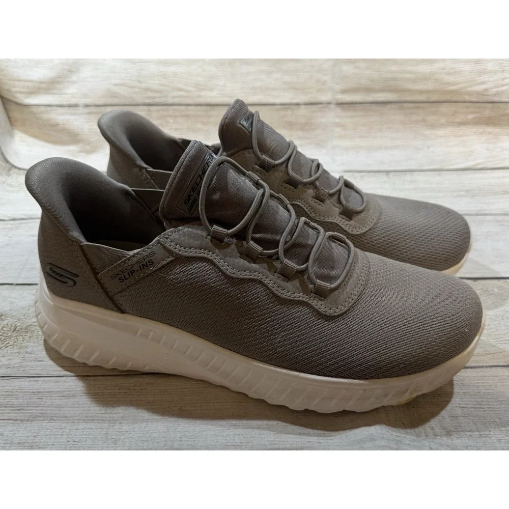 Skechers BOBS Sport Squad Taupe Slip In #117500-TPE Shoes Sneakers Sz 8.5